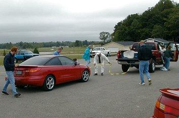 Wally being towed (19k)